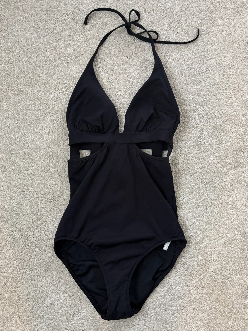Seafolly | Black Halter Cutout One-Piece Swimsuit